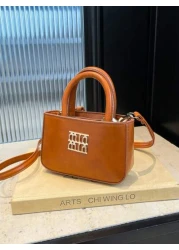 حقيبة يد جلدية بسحاب موضه وبسيطة لفتاة، حقيبة عبر الجسم للأم والطفل على شكل أحمر شفاه، طراز كوري متنوع ، تصميم