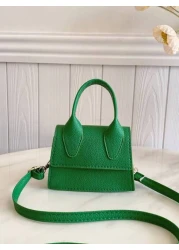 1 Pc New Girls Mini Shoulder Bag Plain Simple Design Pu Material Adjustable And Replaceable Strap Versatile Handheld Or Shoulder Bag Fashionable And Minimalist Style For Outings Shopping Gatherings An