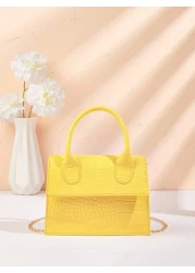 حقيبة يد للبنات بنمط التمساح وحزام سلسلة للكتف ،مثالية للاستخدام اليومي و الحفلات وهدايا عيد الأم