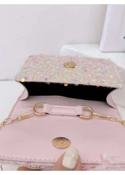 Mini Glitter Decorated Fashion Faux Pearl Satchel For Evening Party