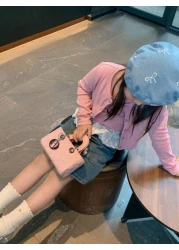 حقيبة محفظة اليد، حقيبة كتف، حقيبة هاتف عبر الجسم ذات شريط مزخرف على الطراز الأوروبي والأمريكي الجديد