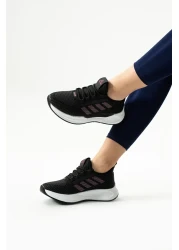 LUXEON حذاء نسائي أسود فوشيا برباط لتقويم العظام منسوج شبكي خفيف الوزن ونعل رياضي للمشي اليومي