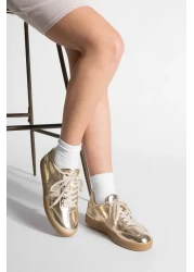 Marjin حذاء رياضي نسائي ذهبي اللون - حذاء رياضي ريترو