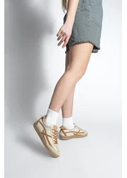 Marjin حذاء رياضي نسائي - حذاء رياضي برباط Alvena Camel