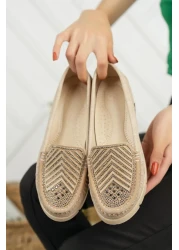 Nesil Shoes Nstar 405 Beige Denim Anatomical Casual Women's Shoes