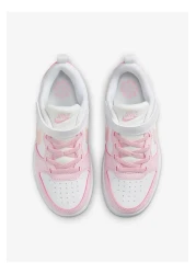 Nike White - Pink Girl's Walking Shoes DV5457-105 COURT BOROUGH LOW PS
