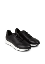 Deery Black Genuine Leather Men's Sneaker