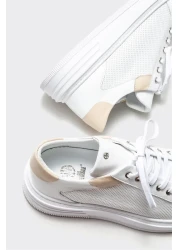 Elle أحذية رياضية جلدية بيضاء للرجال