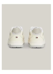 Tommy Hilfiger حذاء رياضي رجالي كاجوال برباط باللون البيج مع شعار FM0FM04968-AEF