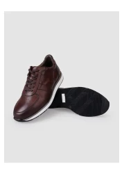 Cabani 100% Genuine Leather Brown Lace-Up Men's Sports Shoes