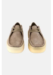 CLARKS Men Wallabee Cup Lace Up Casual Shoes, Grey Combo