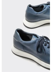 Elle Blue Leather Men's Sports Shoes