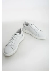 GERARDO AYAKKABI حذاء رياضي أبيض من الجلد الطبيعي للرجال