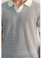  Collection Navy Blue Limited Edition - Short Sleeve Polo Knitwear T-Shirt TMNSS23PO00026