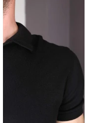 Delpino Polo Neck Knitwear Men's Cotton T-Shirt