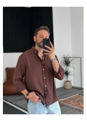 BYBASICMAN قميص بني أساسي G-5138