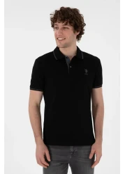 U.S. Polo Assn. Men's Slim Fit Polo Neck Black Basic T-Shirt 50305980 -Vr046