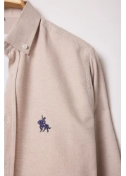  Collection Beige Regular Fit Embroidery Detail Smart Shirt Tmnaw25Go00036