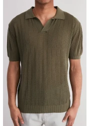  Collection تي شيرت كاكي بأكمام قصيرة ورقبة بولو - إصدار محدود TMNSS23PO00024