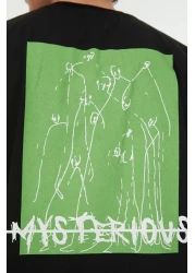  Collection Oversize Black Cotton T-Shirt - Back Printed TMNSS22TS0913