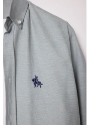  Collection Khaki Regular Fit Embroidery Detailed Smart Shirt Tmnaw25Go00036