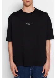  Collection تي شيرت أسود كبير الحجم مصنوع من القطن بنسبة 100% مطبوع عليه لعبة Game Over Back