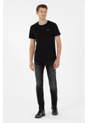 U.S. Polo Assn. Men's Regular Fit Crew Neck Black Basic T-Shirt 50284640 -Vr046