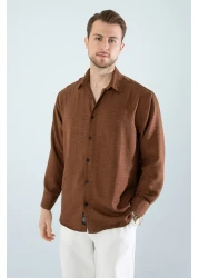 YXC قميص دينم بقصة ضيقة للرجال