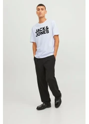 Jack & Jones تي شيرت جاك جونز أبيض برقبة دائرية للرجال 12151955 Jjecorp