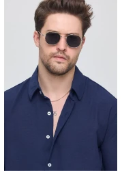 GEİO قميص كتان بقصة كبيرة الحجم للرجال