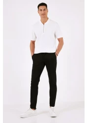 Buratti Cotton Regular Fit Zippered Polo Neck T Shirt Men's POLO T SHIRT5902434