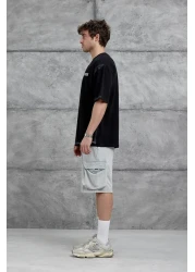 NOMARC Black Epicurusarless Written Oversize Tshirt