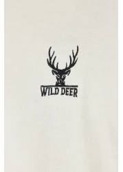  Collection Oversize Stone Color Deer Embroidered Cotton T-Shirt - TMNSS24TS00055