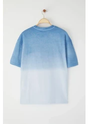  Collection Blue Oversize Gradient T-Shirt Tmnss23Ts00174