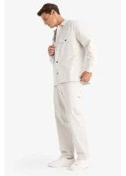 Defacto Gabardine Trousers Straight Fit Pocket Straight Leg B4089Ax24Sp