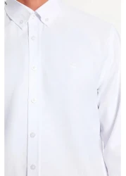  Collection White Regular Fit Embroidery Detailed Easy-Iron Smart Shirt Tmnaw24Go00089