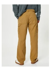 Koton بنطلون Boyfriend قابل للغسل مع تفاصيل الجيب وأزرار