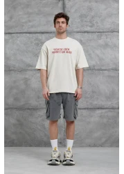 NOMARC Cream Remedy Crew Written Oversize Tshirt