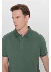 Altınyıldız Classics Men's Khaki Slim Fit Polo Collar Cotton T-Shirt - Uncurlable