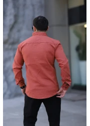 Klothy قميص جينز رجالي بأكمام طويلة من الجبردين 2428