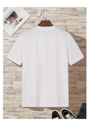 LAND MODA Comfortable Crew Neck T-Shirt with Paris Letter Print for Men,