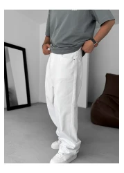 BYBASICMAN White Baggy Jean Ke-709