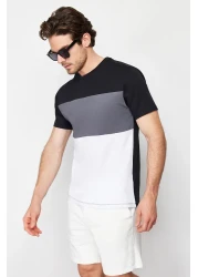  Collection تي شيرت قطني أسود بألوان متعددة - مقاس عادي TMNSS24TS00076