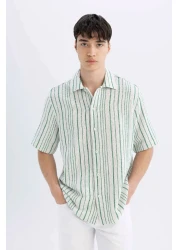Defacto Relax Fit Striped Short Sleeve Shirt D2059Ax24Hs