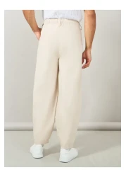 Styli Premium Cotton Slub Cotton Wide Leg Pants