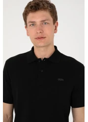 U.S. Polo Assn. تي شيرت أسود أساسي بياقة بولو للرجال 50306007 -vr046