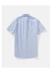 American Eagle قميص Ae Slim Fit بأكمام قصيرة وأزرار