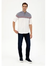 U.S. Polo Assn. قميص رجالي بأكمام طويلة باللون العنابي 50296627 -VR014