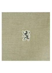 Giordano Men's Cotton Oxford Shirt - Small Lion Embroidery, Slim Fit, Full Button