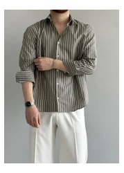 BASEL.CO Old Money Comfortable Fit Striped Shirt